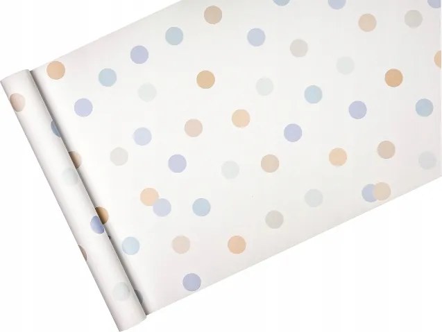 Fehér pöttyös tapéta Pasztell pöttyök gyerekeknek