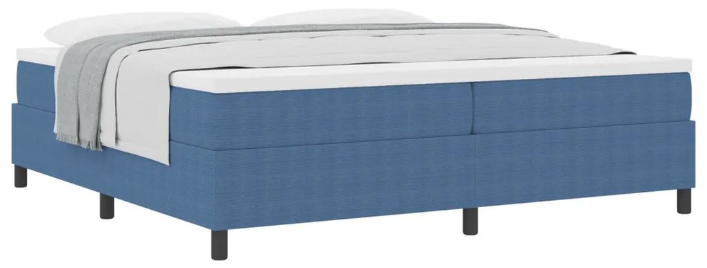 Box Spring Ágy Matraccal Kék 200x200 cm Kord Anyag