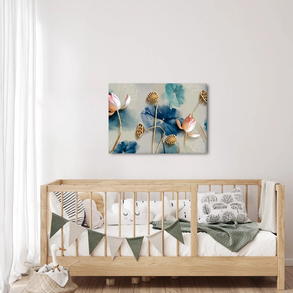 Kép virággal (70x50 cm)