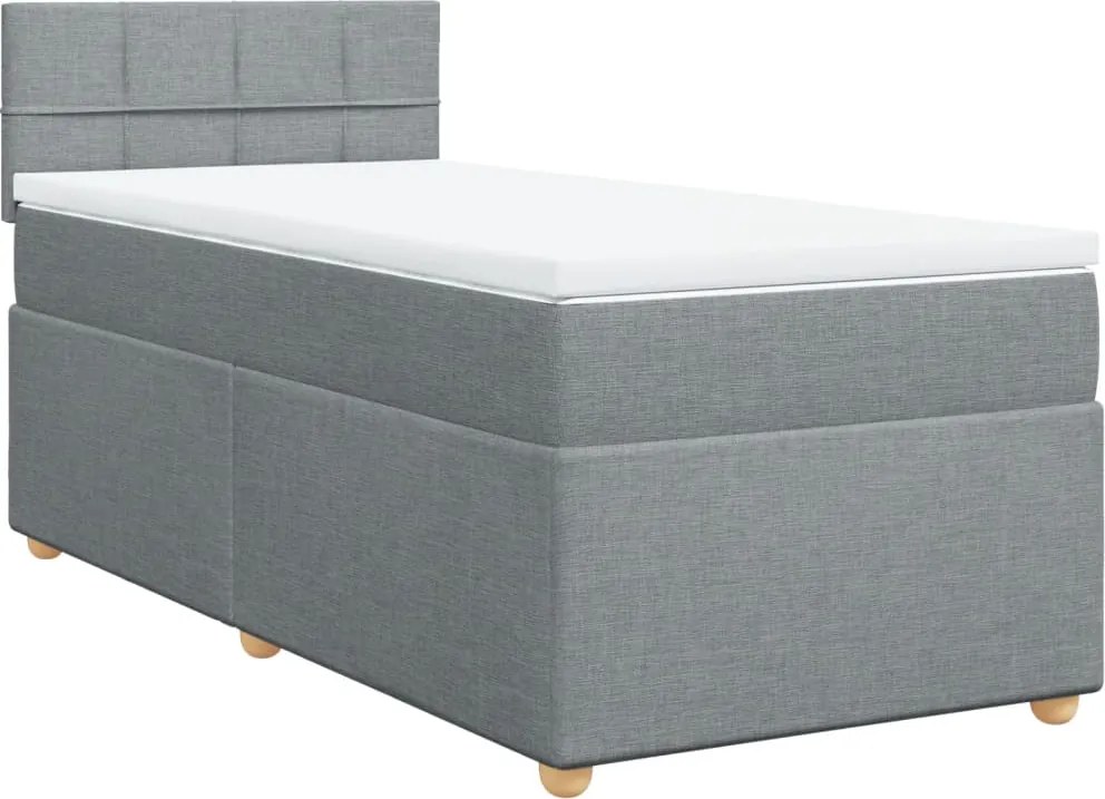 vidaXL világosszürke szövet rugós ágy matraccal 100 x 200 cm