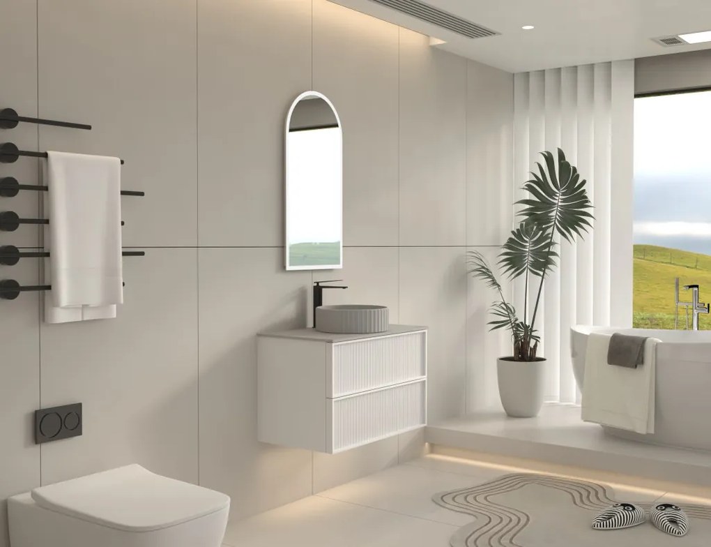 AREZZO design SAVONA 80 cm-es Fürdőszoba alsószekrény 2 fiók, matt fehér