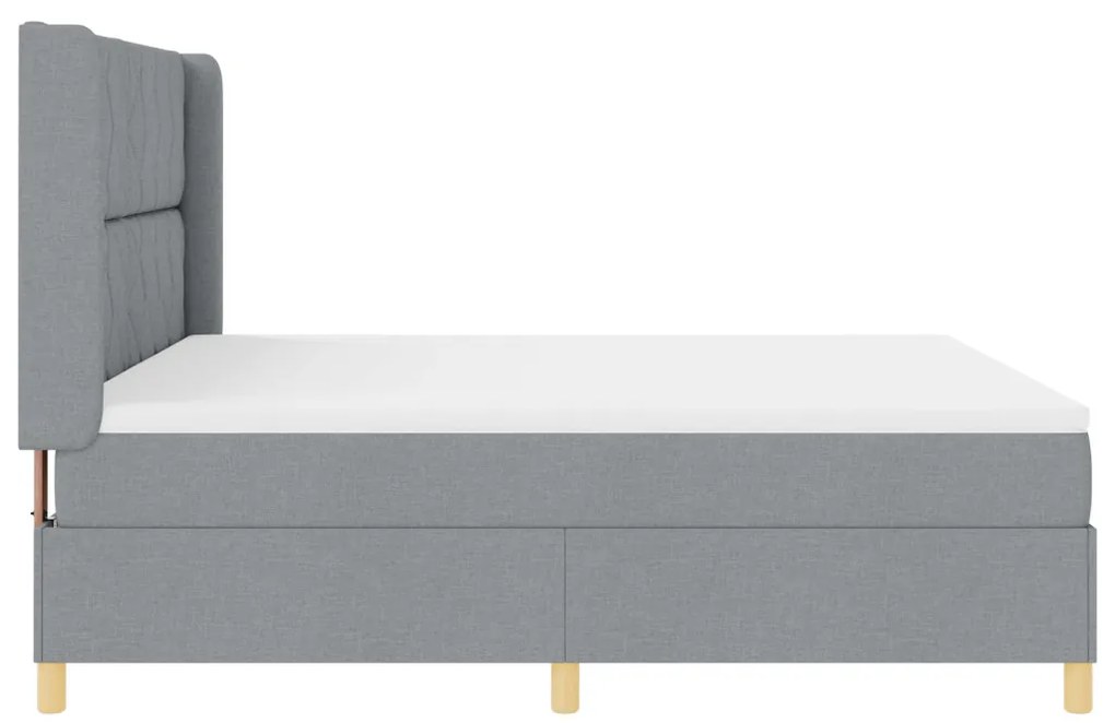 Boxspring Ágy Matrac Képességek Világosszürke 180x200 cm Szövet