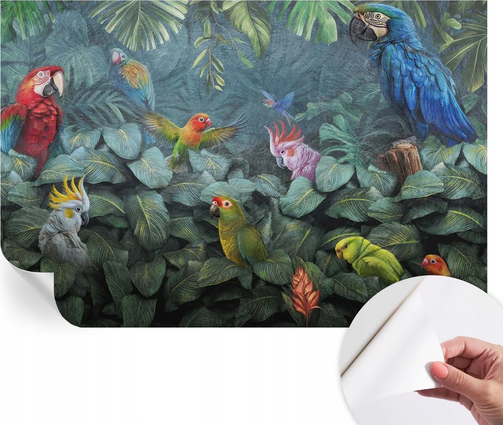 Divatos öntapadós fali tapéta Egzotikus dzsungel 104x70 cm