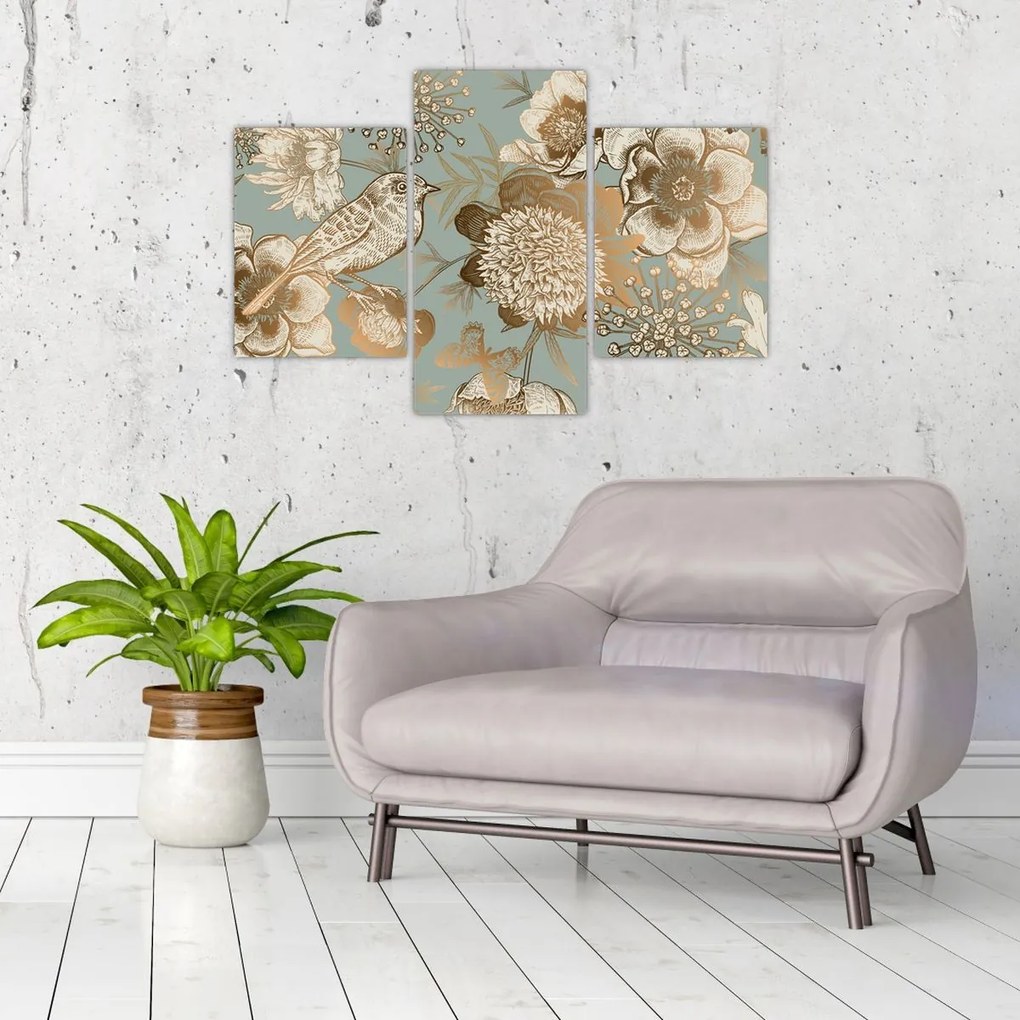 Kép - Kert egy madárral (90x60 cm)