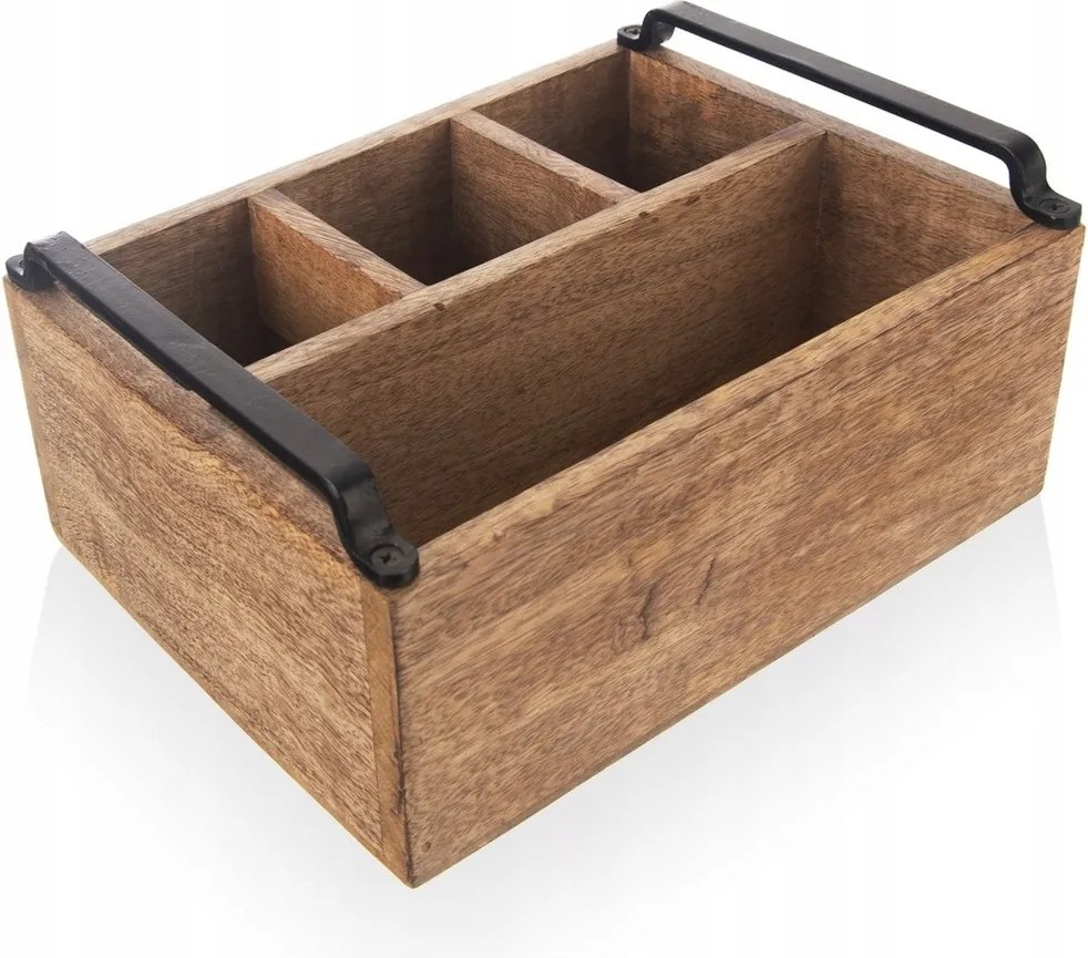 Evőeszköztartó Állvány Szószok Fűszerek Fa Konyhai Rendszerező Szalvétatartó