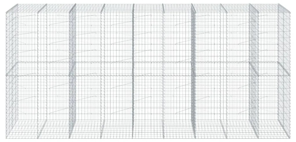 horganyzott vas gabion kosár fedéllel 450 x 100 x 200 cm
