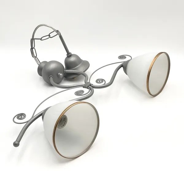 Csillár láncon RETRO 2xE27/60W/230V ezüst