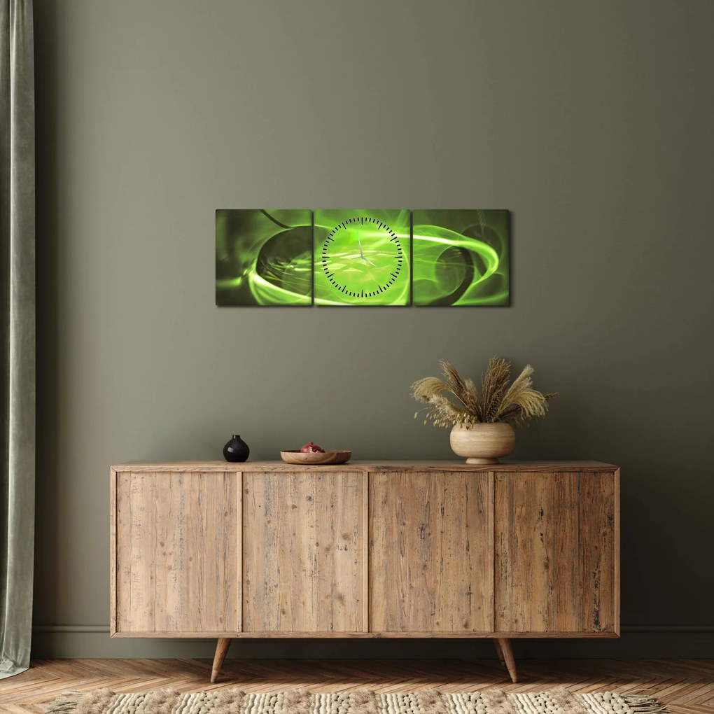 Modern absztrakt kép (órával) (90x30 cm)