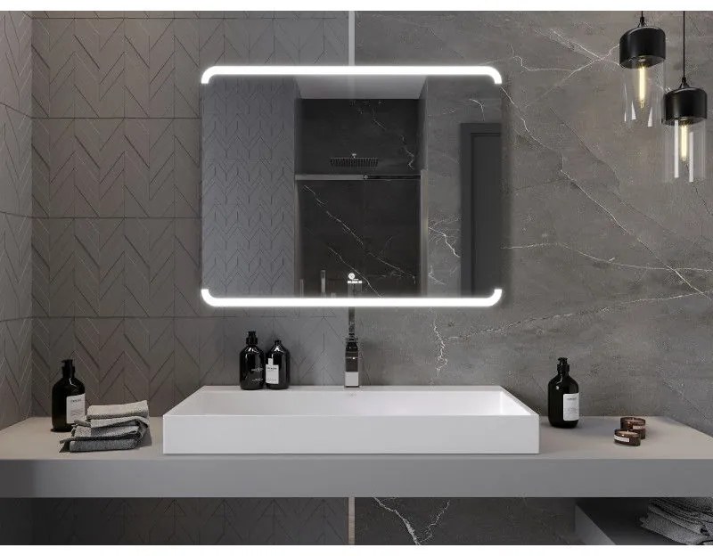 Mexen Nida, LED fürdoszobai tükör háttérvilágítással 100x80 cm, 6000K, páramentes, 9806-100-080-611-00