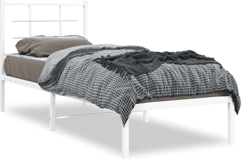 vidaXL fehér fém ágykeret fejtámlával 80x200 cm