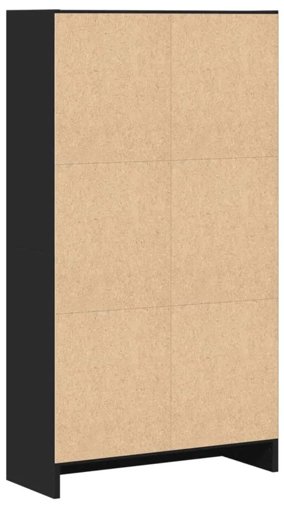 fekete szerelt fa könyvszekrény 60 x 24 x 109 cm