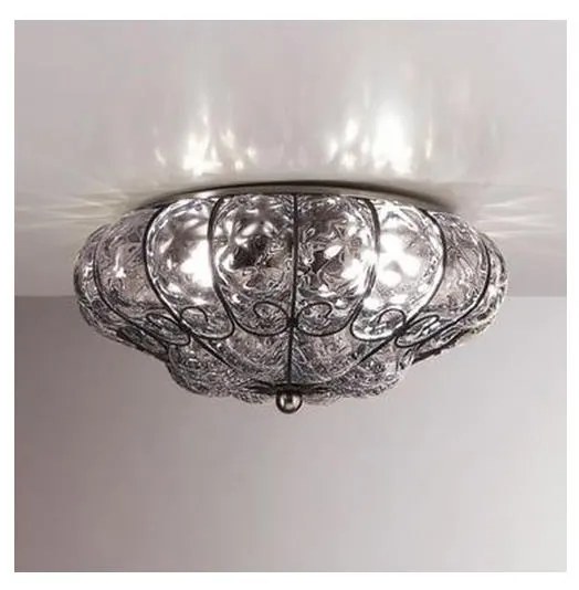 SIRU - Mennyezeti lámpa SOLE 3xE14/40W/230V átm. 31 cm átlátszó/króm Velencei üveg