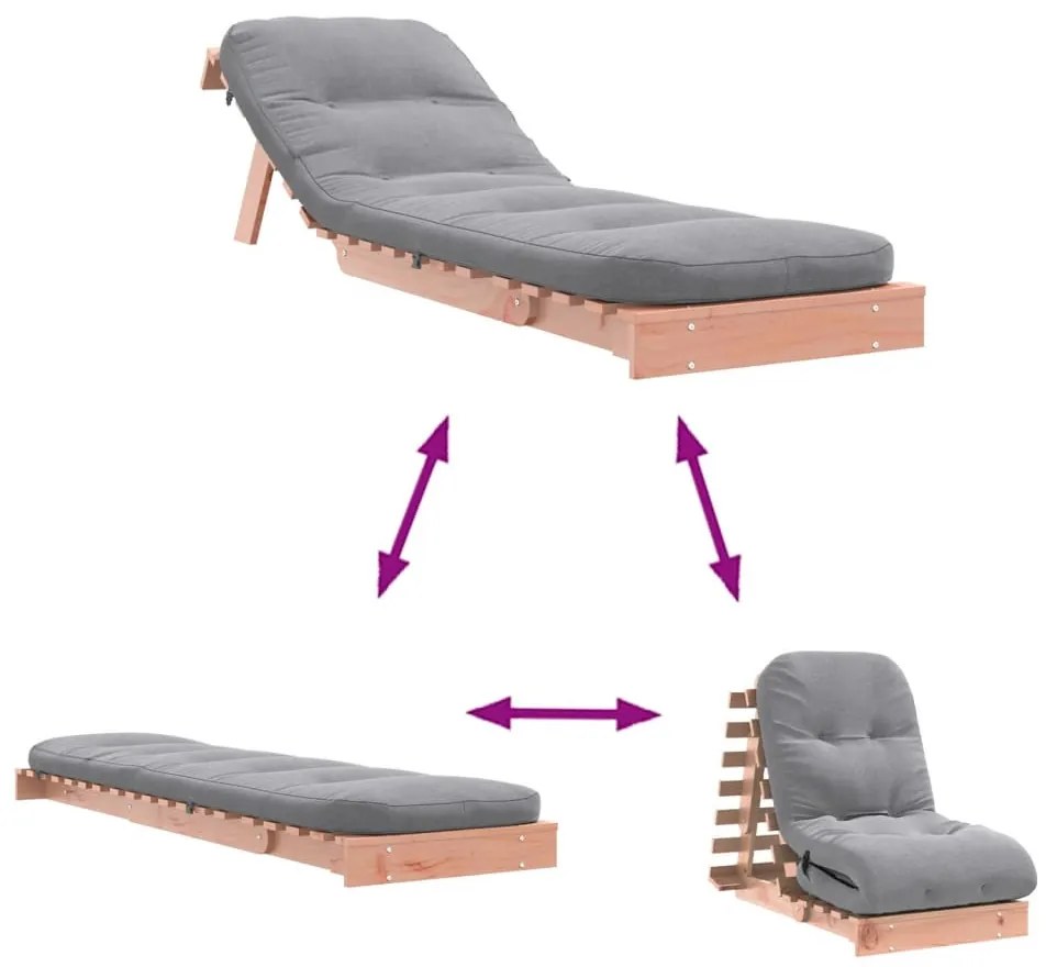 tömör duglászfenyő futon kanapéágy matraccal 60 x 206 x 11 cm