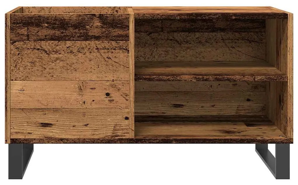 antik fa színű szerelt fa hanglemezszekrény 84,5x38x48 cm