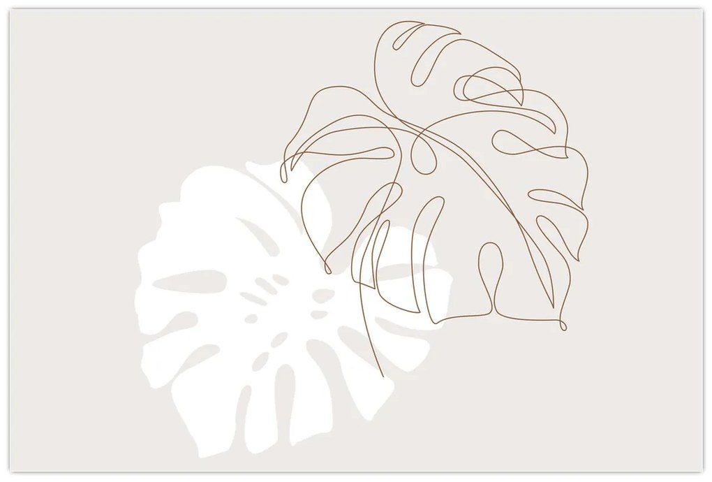Kép - Line art monstera N⁰2 (90x60 cm)