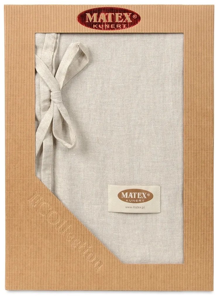 Ágyneműhuzat pamut és len keverékből, világos bézs színű, 160 x 200 cm, 2 db 70 x 80 cm