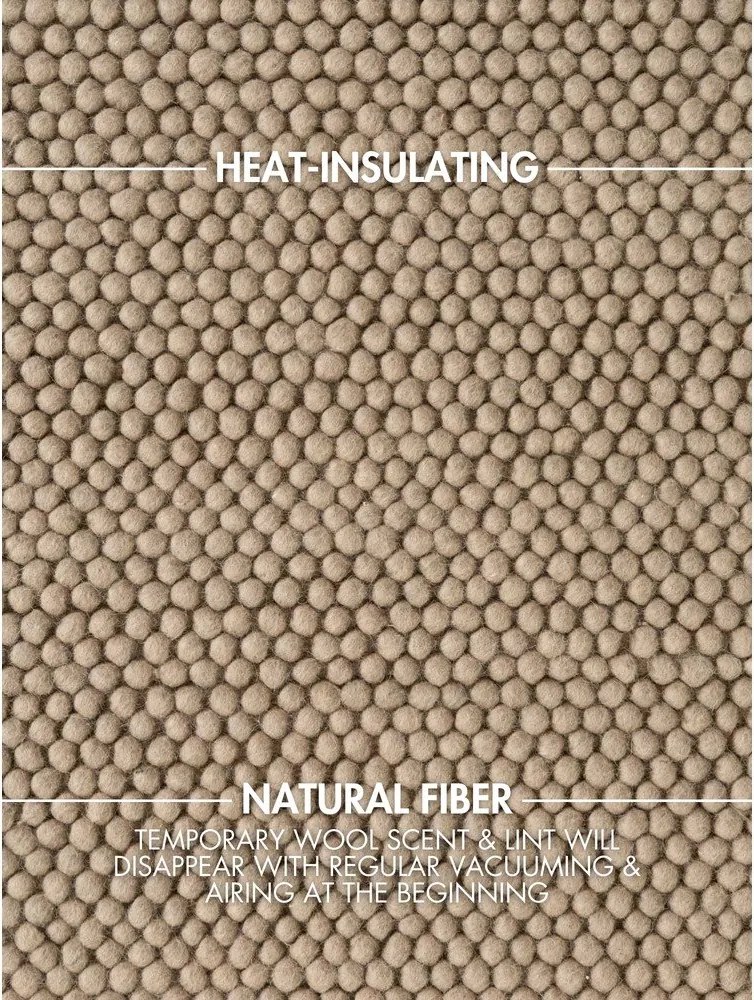 Natúr színű kézi szövésű gyapjú kerek szőnyeg ø 200 cm Richmond Diana – Ted Baker