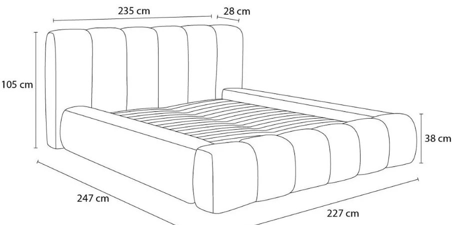 Sötétkék kárpitozott ágyneműtartós franciaágy ágyráccsal 180x200 cm Denali – Bobochic Paris