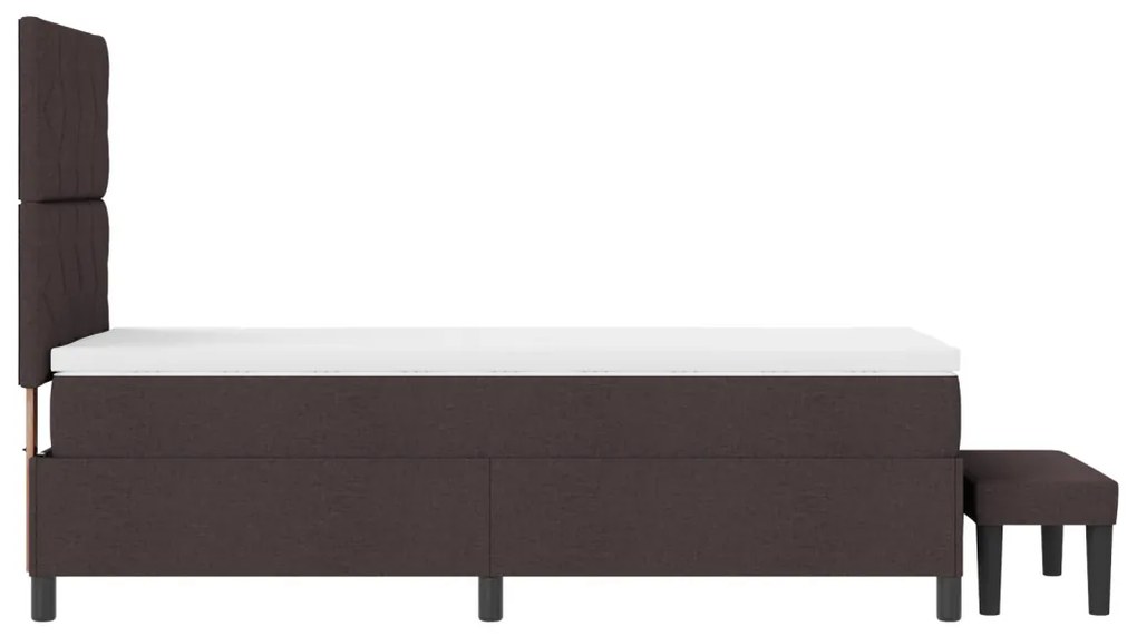 Box Spring Ágy Matrac és Pad Sötétbarna 100x200 cm Szövet