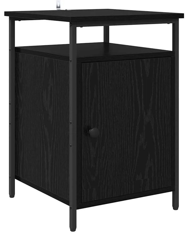 vidaXL Éjjeliszekrény 2 pcs Musta tammi 40 x 42 x 60 cm Faanyag