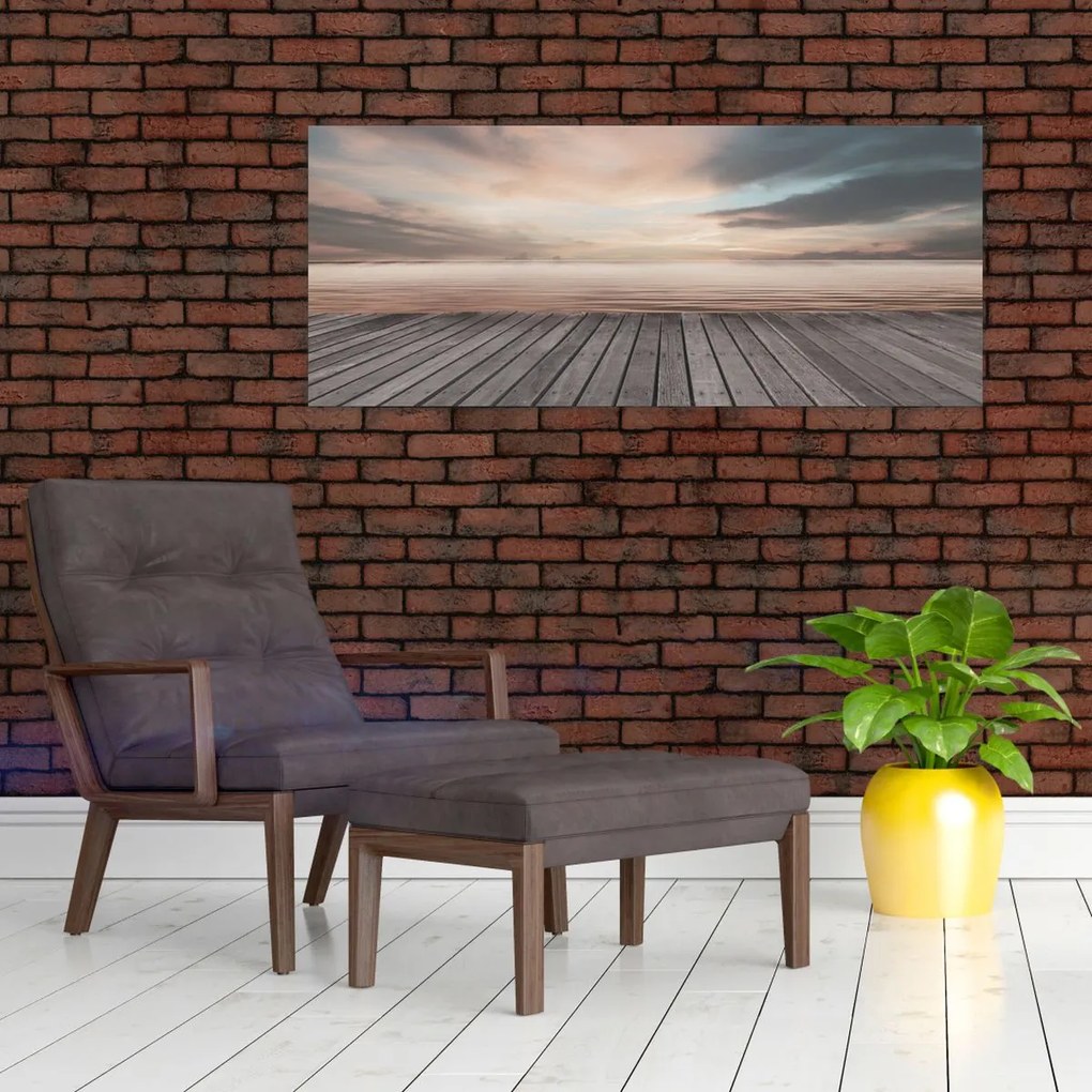 Kép - Móló naplementében (120x50 cm)