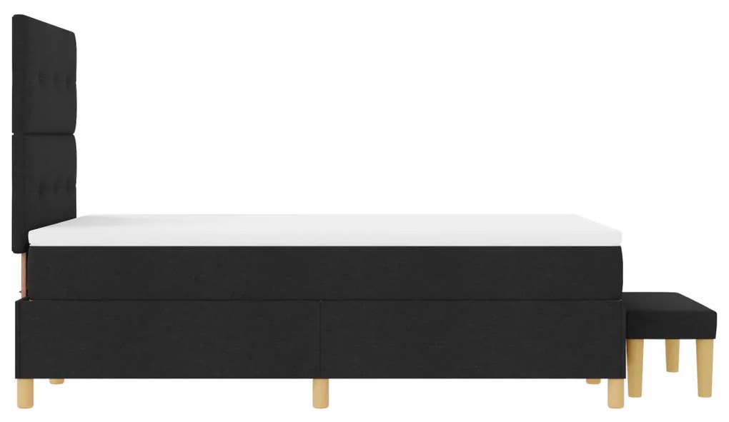 Box Spring Ágy Matrac & Pad Fekete 120x190 cm Szövet