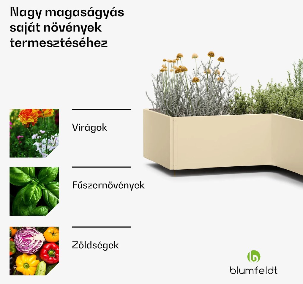 Blumfeldt Versagrow magaságyás 8 modullal, egyedi forma, 1 mm vastagság, rozsdamentes acél