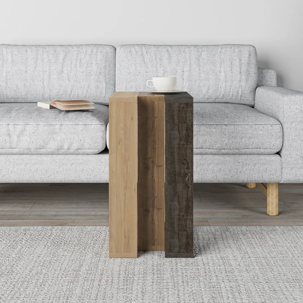 Tárolóasztal tölgyfa dekorral 40x30 cm Macha – Marckeric