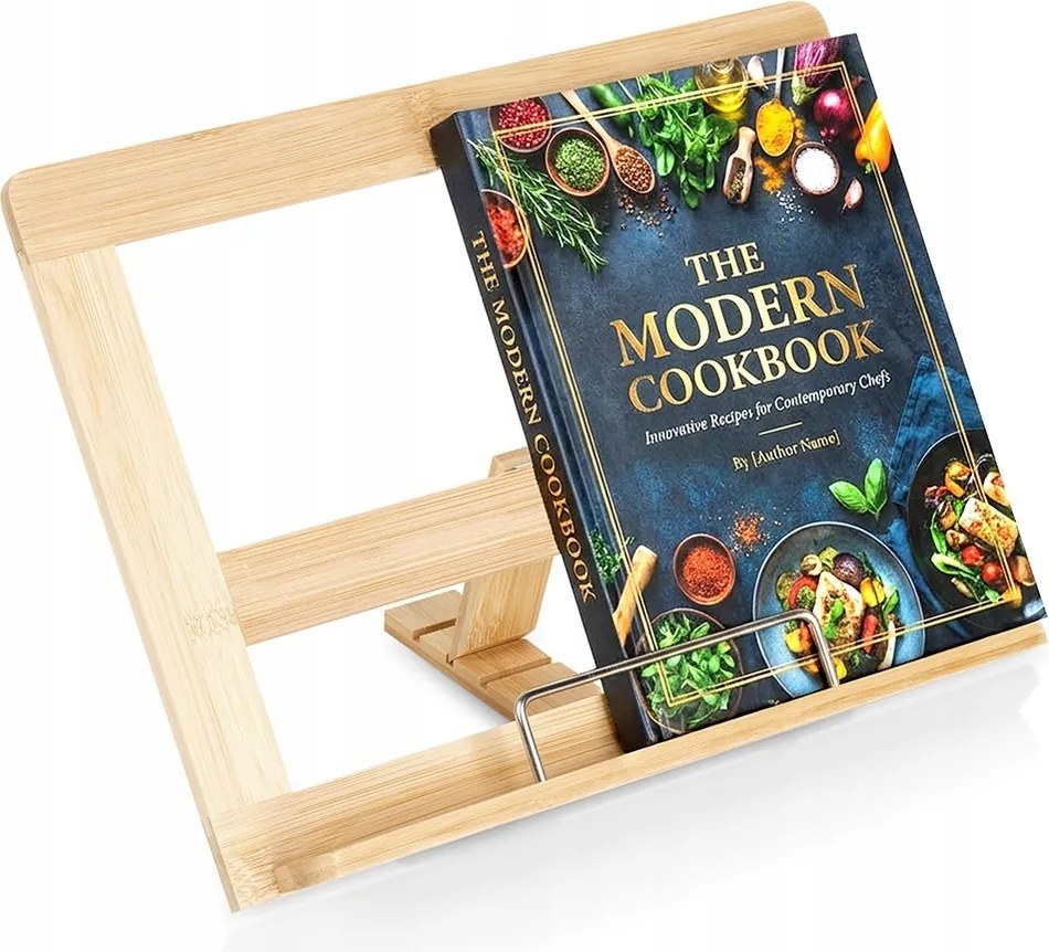 Fából Készült konyhai állvány tablet szakácskönyv tartó