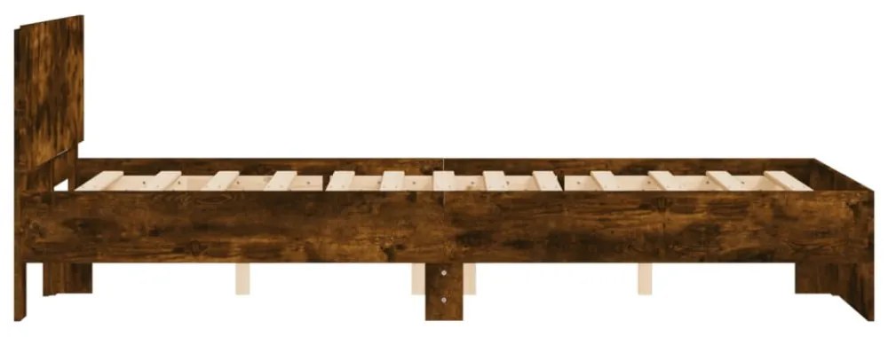 füstös tölgy színű ágykeret fejtámlával 135 x 190 cm
