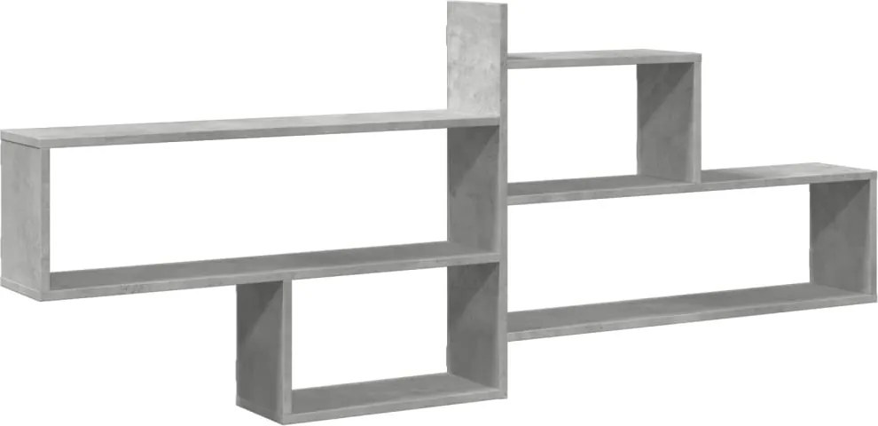vidaXL betonszürke szerelt fa fali polc 167,5 x 18 x 68 cm