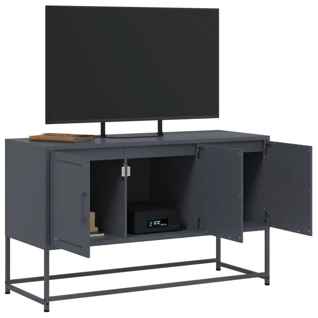 antracitszürke acél TV-szekrény 100,5x39x60,5 cm