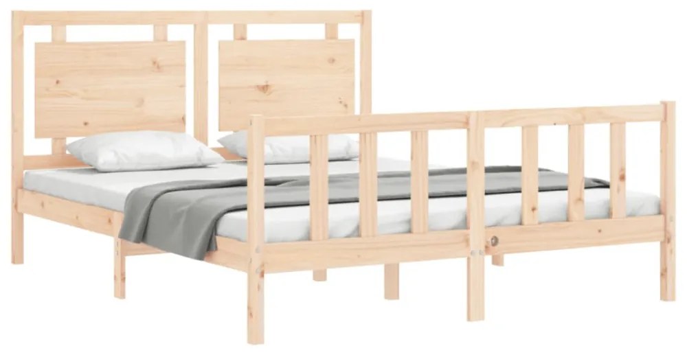 tömör fa ágykeret fejtámlával King Size