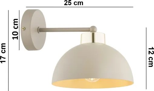 Brilagi - Fali lámpa MOON 1xE27/60W/230V bézs/arany