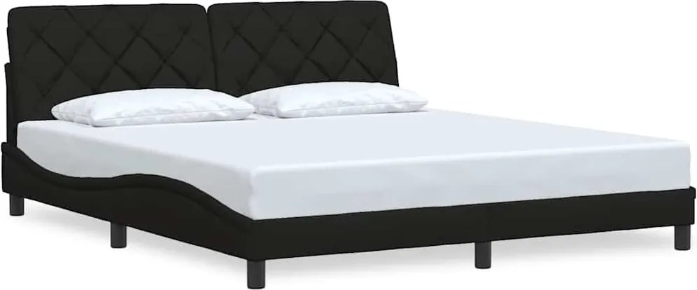 vidaXL fekete szövet ágykeret matrac nélkül 180 x 200 cm