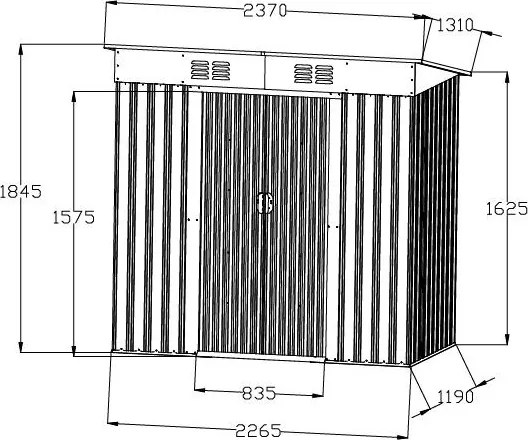 Avenberg Kerti ház szerszámokra 2.6 x1,3 m ANTRACIT SD-F1-0408