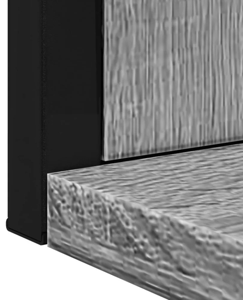 szürke sonoma szerelt fa fürdőszobai tükör polccal 50x12x60 cm
