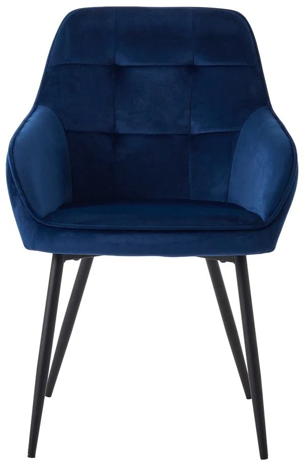 Sötétkék kárpitozott karfás étkezőfotel szett 2 db-os Nolan Square – Unique Furniture