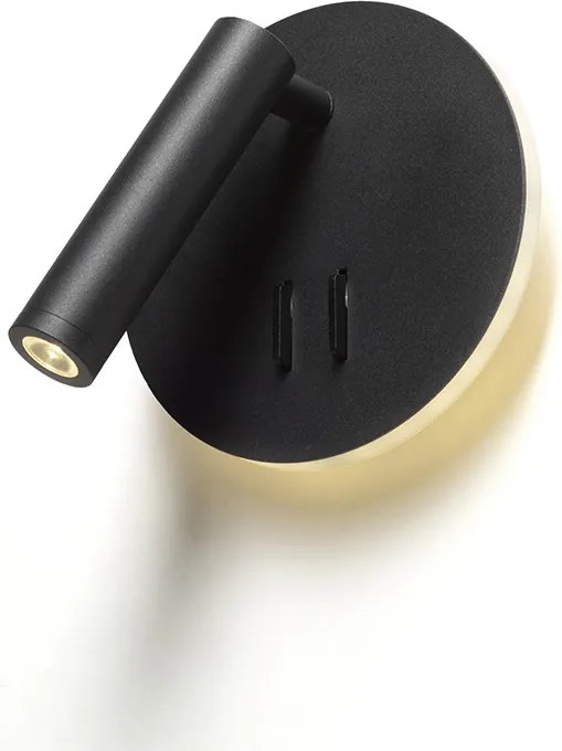 RENDL THALIA nástěnná černá satinovaný akryl 230V LED 6+3W 3000K