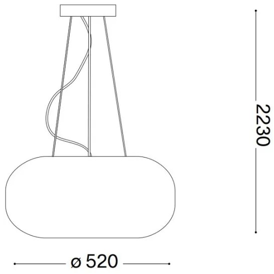 Ideal Lux - Csillár zsinóron ULISSE 3xE27/60W/230V átm. 52 cm fehér