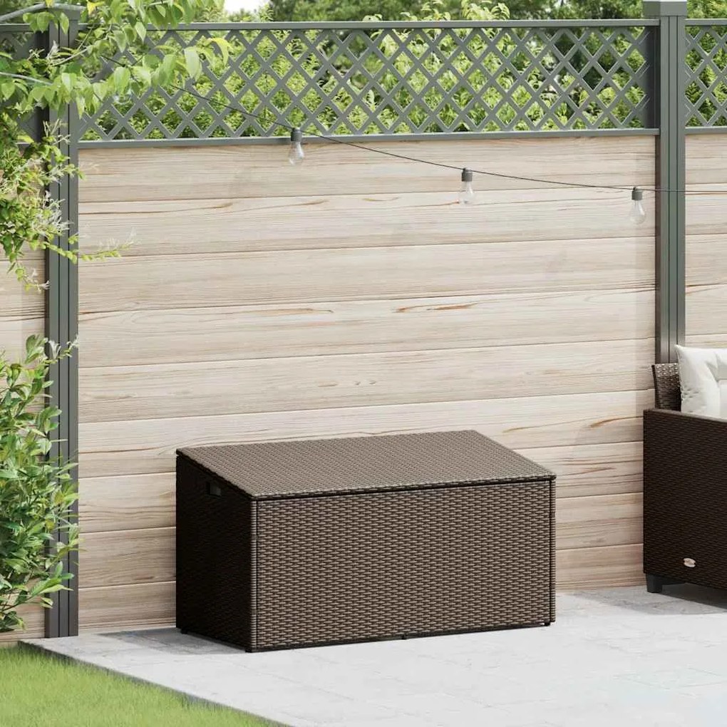 barna polyrattan kerti tárolóláda 110x50x58 cm