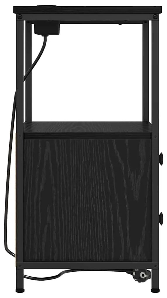 Éjjeliszekrény 2 pcs Fekete tölgy 40 x 31 x 60 cm Faanyag