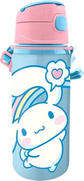 Hello Kitty Cinnamoroll alumínium szívószálas kulacs akasztóval 600 ml