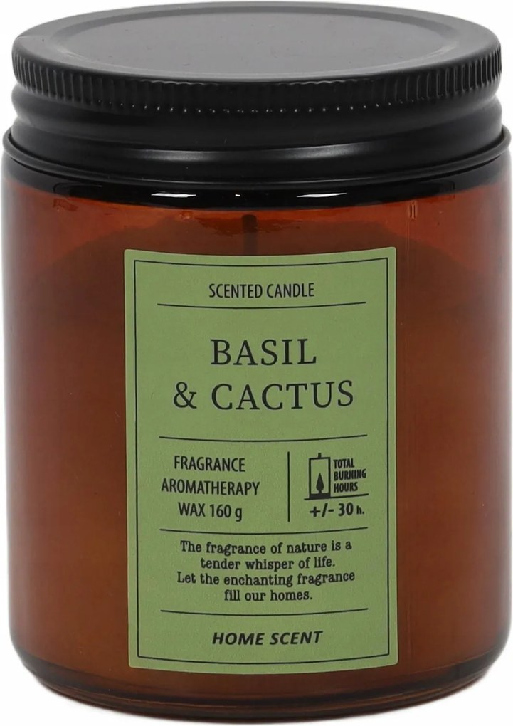 Illatgyertya Viaszos Kaktusz És Bazsalikom 30 H Barna