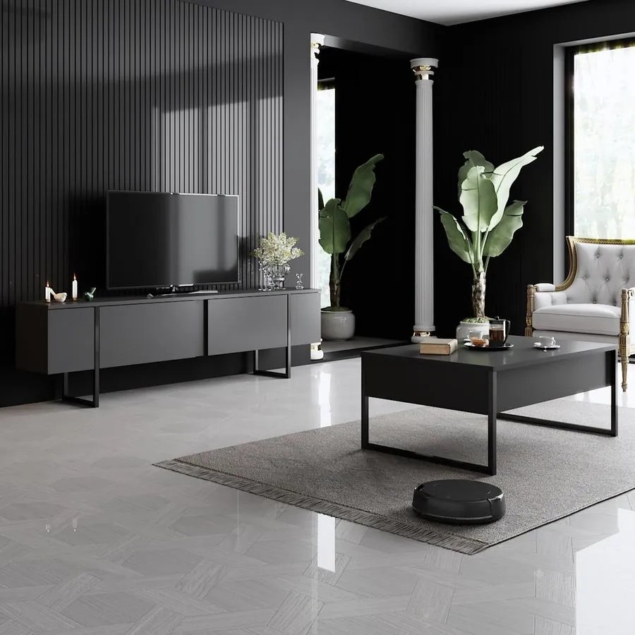 Dohányzóasztal Luxe - Anthracite, Black