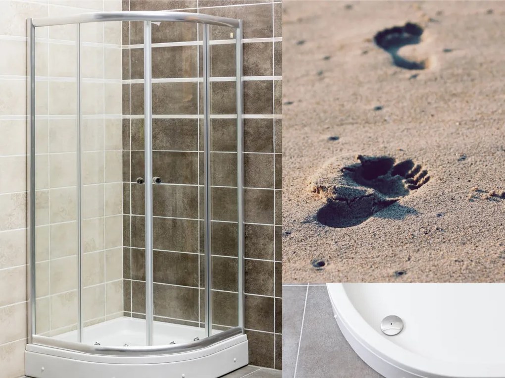 Favorit STEP zuhanytálca íves - szaniter akril - 80 x 80cm