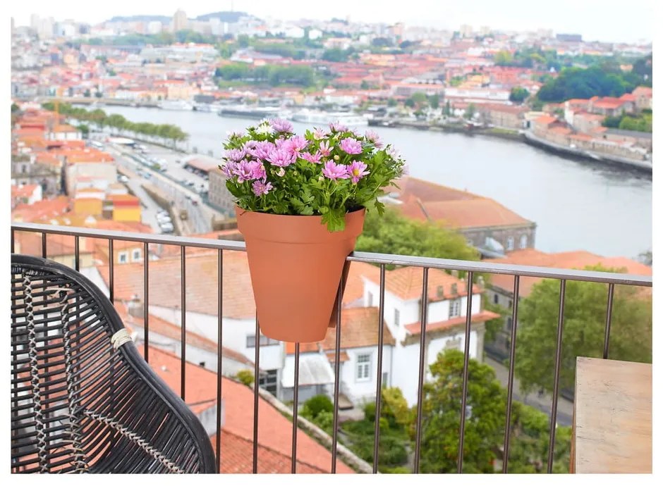 Újrahasznosított műanyag függő virágcserép korlátra ø 30 cm Capri – Artevasi