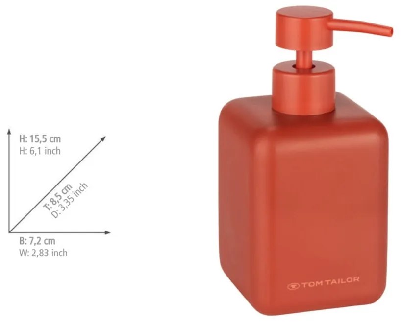 Narancssárga poligyanta szappanadagoló 380 ml Tom Tailor T-Rounded – Wenko