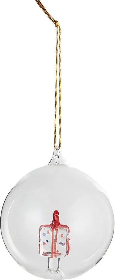 HANG ON üveg karácsonyfadísz Ø 9cm , ajándék