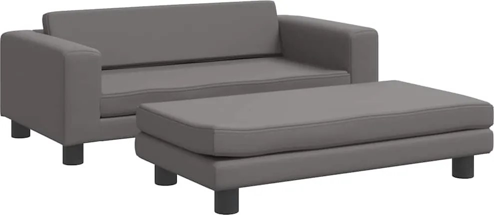 vidaXL szürke gyerek bársonykanapé lábzsámollyal 100x50x30 cm